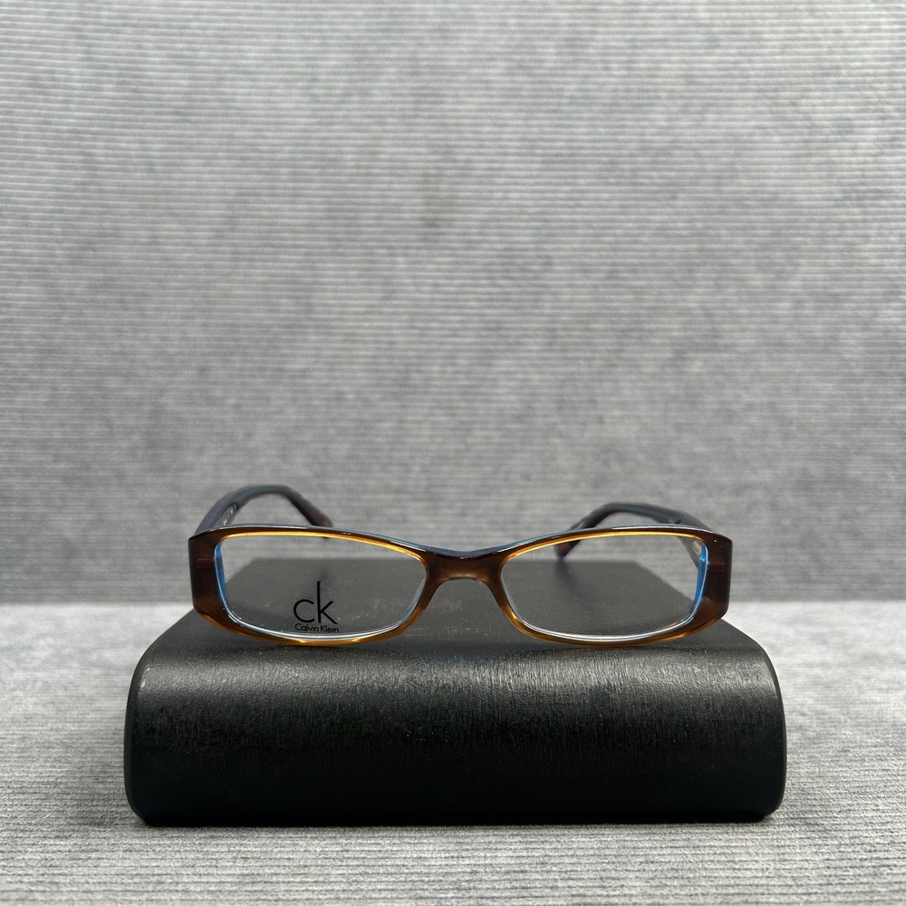Calvin Klein CK 5616 204 Brown Blue Rectangular y2k Eyeglass Frames 50-16-140